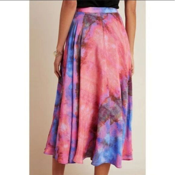 Anthropologie Bl^nk London Jodi Tie Dye A-Line High Waisted Midi Skirt - Picture 9 of 16